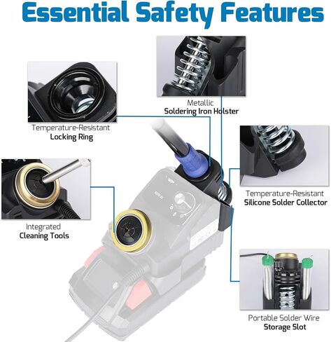 WEP 937D-I 3 Cordless Soldering Iron Kit Compatible with Milwaukee 20V/18V Battery, with Integrated Iron Holder, Digital Display, 6 Soldering Tips, Adjustable Temperature, Auto Sleep & Shutdown in Saudi Arabia