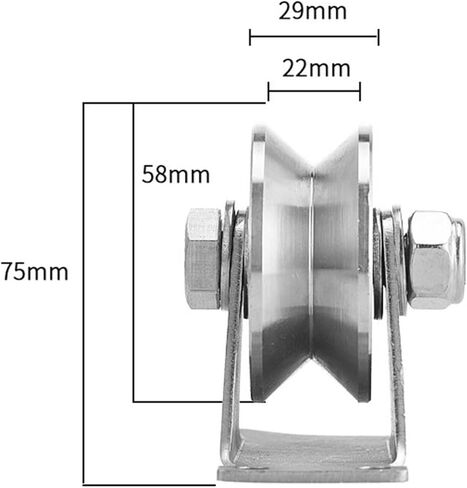 2pcs 2.5 Inch V Groove Track Roller, 304 Stainless Steel Wheel Casters V Shape Sliding Gate Rollers for V Track, Sliding Doors in Saudi Arabia
