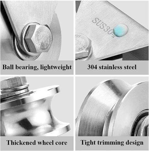 2pcs 2.5 Inch V Groove Track Roller, 304 Stainless Steel Wheel Casters V Shape Sliding Gate Rollers for V Track, Sliding Doors in Saudi Arabia