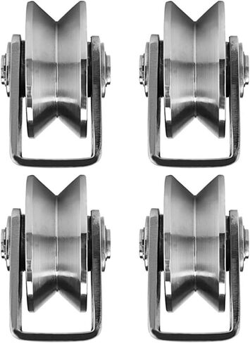 4pcs V Groove Wheel Stainless Steel 2 inches Heavy Duty Caster Wheels Sliding Gate Wheels for Track Sliding, Moving Door Sliding in Saudi Arabia