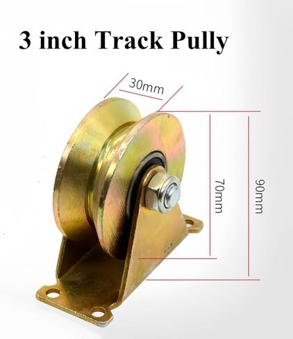 4pcs 3 Inch V Groove Wheel, Heavy Duty Rigid Caster Wheels V Shaped Steel Sliding Gate Roller for Track Rail Industrial Machines in Saudi Arabia
