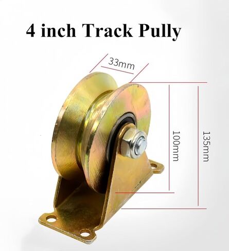 2pcs 4in V Groove Wheel, Sliding Gate Rollers Caster Wheels Pressure Bearing Pully Rolling Gate Hardware, Wire Rope Rail in Saudi Arabia