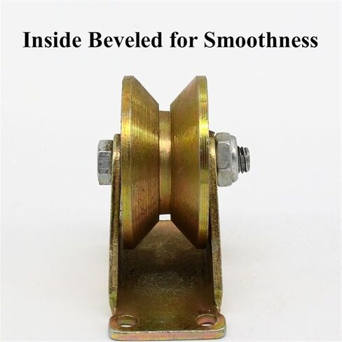 2pcs 4in V Groove Wheel, Sliding Gate Rollers Caster Wheels Pressure Bearing Pully Rolling Gate Hardware, Wire Rope Rail in Saudi Arabia