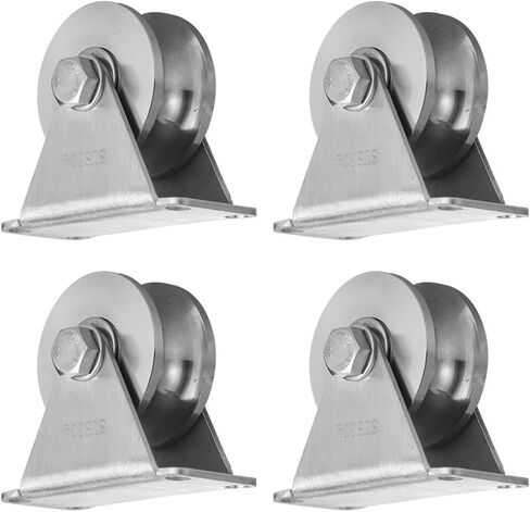 4pcs 2.5 Inch V Groove Track Roller, 304 Stainless Steel Wheel Casters V Shape Sliding Gate Rollers for V Track, Sliding Doors in Saudi Arabia
