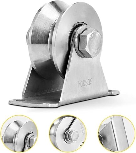 4pcs 2.5 Inch V Groove Track Roller, 304 Stainless Steel Wheel Casters V Shape Sliding Gate Rollers for V Track, Sliding Doors in Saudi Arabia
