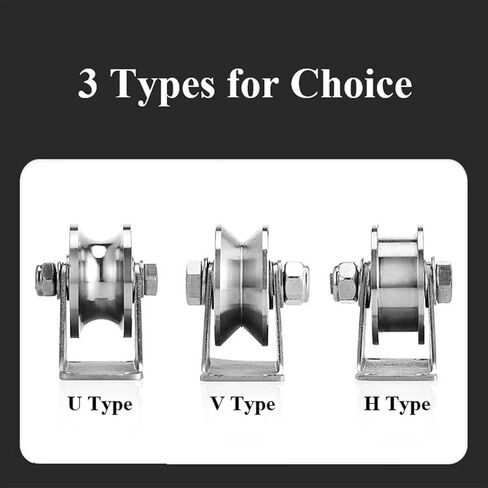 4pcs 2.5 Inch V Groove Track Roller, 304 Stainless Steel Wheel Casters V Shape Sliding Gate Rollers for V Track, Sliding Doors in Saudi Arabia