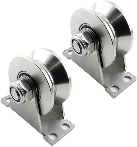 V-Groove Track Wheel,2pcs 304 Stainless Steel Fixed Pulley with Bearing,Heavy Duty Rigid Caster,Sliding Door Roller,for Track Sliding Doors,Mechanical Carts and Mobile Workbench,Htype-Slot width 16mm in Saudi Arabia