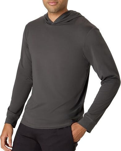 Hanes Mens T-Shirt Hoodie Clothing, Moves Hooded Long-Sleeve T-Shirt Hoodies, Men's Clothing, Wicking, Stretchy in Saudi Arabia