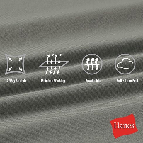 Hanes Mens T-Shirt Hoodie Clothing, Moves Hooded Long-Sleeve T-Shirt Hoodies, Men's Clothing, Wicking, Stretchy in Saudi Arabia