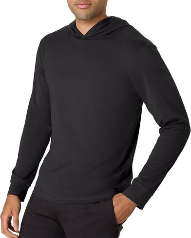 Hanes Mens T-Shirt Hoodie Clothing, Moves Hooded Long-Sleeve T-Shirt Hoodies, Men's Clothing, Wicking, Stretchy in Saudi Arabia