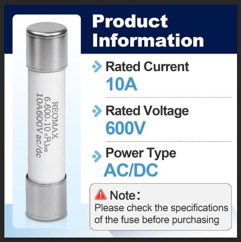10 قطعة HV610 فيوز سيراميك مناسب للعداد الرقمي المتعدد، 10A 600V متعدد الصمامات، 6.35x32 مللي متر AC/DC FF10A 600V in Kuwait