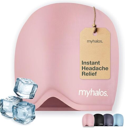 غطاء تخفيف MyHalos® للصداع النصفي ، أكثر سماكة بنسبة 30 ٪ ، هلام تبريد أكثر بنسبة 2x ، يبقى أكثر برودة لأطول ، وقبعة ثلج مناسبة ، وتخفيف التفاف رأس الجليد ، وغطاء الصداع في التوتر (رمادي) in Kuwait