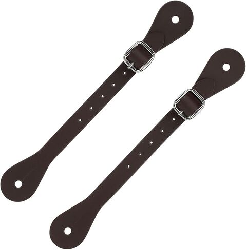 2PCS Handmade Full Grain Leather Spur Straps, Adjustable Western Spur Strap Horse Riding Gear Accessories, Cowboy, Men, Women's Boots Equipment, Rodeo, Equestrian, Dark Brown in Saudi Arabia