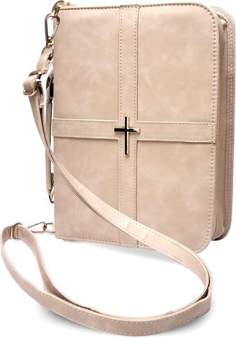 علبة غلاف الكتاب المقدس للنساء ، علبة الكتاب المقدس الأنيقة والعملية مع حزام الكتف ، وغطاء الكتاب المقدس البيج الفاتح ، وحقيبة الكتاب المقدس الأنثوية ، وأغطية الكتاب المقدس الناعمة للسيدات in Kuwait