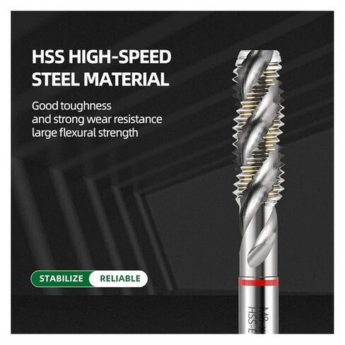 صنابير الآلة التنصت على الصنابير ذات الطرف الحلزوني الفولاذ المقاوم للصدأ الألومنيوم M2- M30 (الحنفية الحلزونية، M12-1.5) in Kuwait