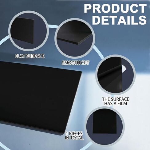 قطعة واحدة من ورق HDPE مقاس 24 بوصة × 48 بوصة، لوح من البولي إيثيلين عالي الكثافة بسمك 1/2 بوصة، لوح من البلاستيك الصلب للمشروعات التي تصنعها بنفسك، والتصنيع الآلي، وديكور المنزل، والحرف اليدوية، باللون الأسود in Kuwait