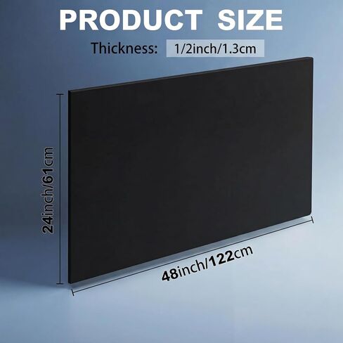 قطعة واحدة من ورق HDPE مقاس 24 بوصة × 48 بوصة، لوح من البولي إيثيلين عالي الكثافة بسمك 1/2 بوصة، لوح من البلاستيك الصلب للمشروعات التي تصنعها بنفسك، والتصنيع الآلي، وديكور المنزل، والحرف اليدوية، باللون الأسود in Kuwait