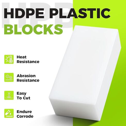 2 Pcs HDPE Plastic Blocks, Black 2" x 3" x 6" High Density Polyethylene Cutting Board Material, Industrial DIY Plastic Sheet Block for Milling, Engineering, Crafting in Saudi Arabia
