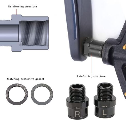 موسع دواسة الدراجة 16 ملم، موسعات دواسة الدراجة من سبائك التيتانيوم، عمود تمديد دواسة الدراجة مع فواصل لدراجة الطرق الجبلية (أسود) in Kuwait