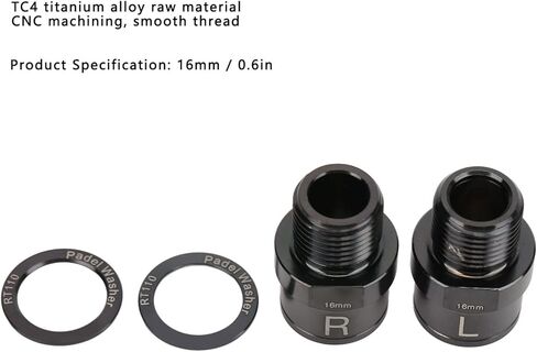 موسع دواسة الدراجة 16 ملم، موسعات دواسة الدراجة من سبائك التيتانيوم، عمود تمديد دواسة الدراجة مع فواصل لدراجة الطرق الجبلية (أسود) in Kuwait