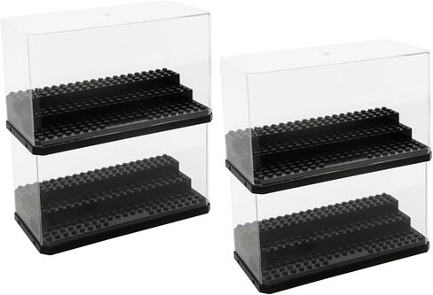 WMM Minifigure Display Case for Action Figures Blocks, Dustproof Acrylic Display Box Storage with 3 Movable Steps for Collection Models Minifigures, Bricks Blocks Toys in Kuwait
