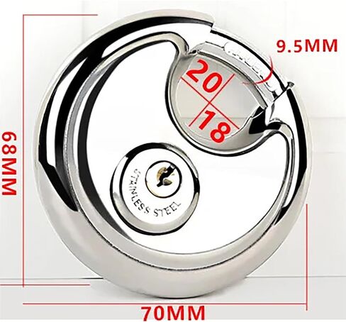 أقفال القرص، أقفال تخزين القرص ذات المفاتيح الفولاذية شديدة التحمل، قفل القرص من الفولاذ المقاوم للصدأ مع مفتاح لوحدة التخزين، المقطورة، الحظائر، الكراجات in Kuwait