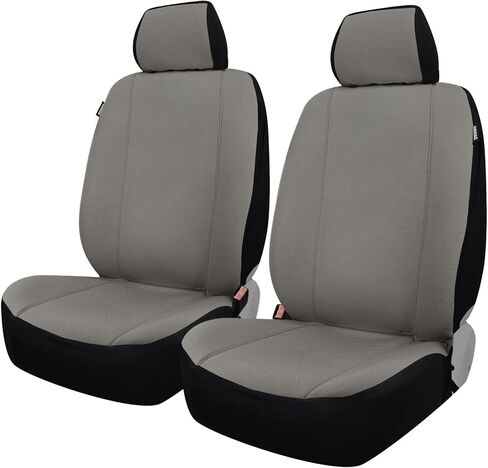 Champlus Car Seat Covers, Canvas Seat Protectors for Two Front Seats, Universal Fits Sedan Cars, SUVs, Trucks, and Mini Vans, Airbag Compatible, Quick Install, Set of 2, Black in Kuwait