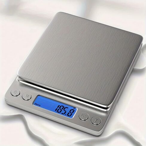 This is a Silver Electronic Scale with a Sleek Design and Clear Display. It Features Unit Conversion, zeroing, and Other Functions, Suitable for Household or Commercial Weighing. in Saudi Arabia