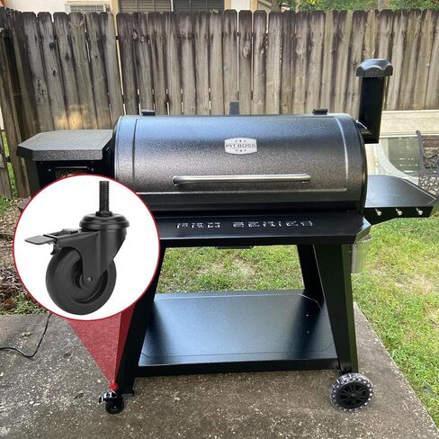 عجلات 74064 لشواية Pit Boss، استبدال عجلات القفل 3 بوصات لسلسلة Pit Boss Pro 1100-PS1، أوستن XL، لويزيانا وغيرها من شوايات الحبيبات، عبوتان in Kuwait