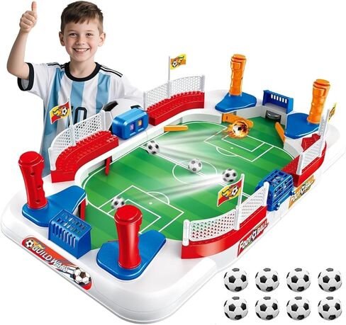 Mini Foosball Table Soccer Board Games for Kids & Adults Indoor Sports Soccer Toys with Dual Flipper Controls & High Fences Pinball Machine Home Party Fun Birthday Gift for Boys Ages 6 7 8-12 in Saudi Arabia