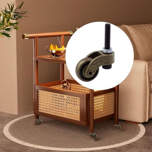 Universal Caster Wheels,Heavy Duty 1 Inch Caster Wheels with M6 Threaded Stem,Mini Stem Casters Swivel Wheels 360 Degree Rotation Furniture Casters Replacements in Kuwait