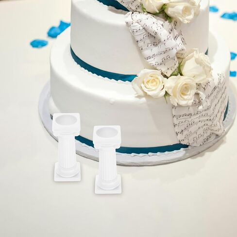 Abaodam Cake Support Rods 8Pcs 3 Inch Roman Column Pillars Tiered Cake Supports for Wedding Birthday Party Multi-Layer Decoration Stand in Saudi Arabia