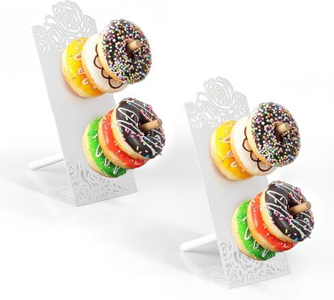 AIM & GGKK Gold Donut Stand Display Wall for Party,Metal Donut Holder Stand with Floral Design,Dessert Table Donuts Board for Weddings,Birthday,Baby Shower,Bagel Holder Party Decor in Kuwait