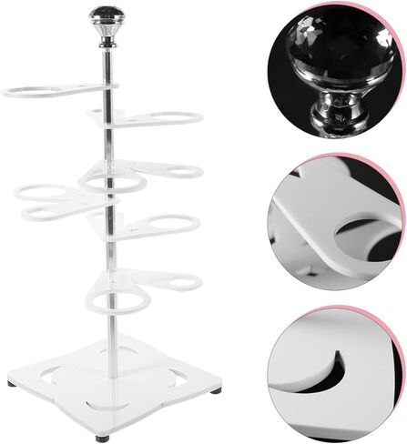 OUNONA Ice Cream Cone Holder Stand 6 Holes Acrylic Dessert Display Stand with Stable Base 11.02X4.72X4.72In for Party Wedding Baby Shower in Saudi Arabia