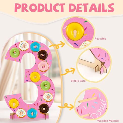 مجموعة من 5 قطع من حامل الدونات، حامل عرض جداري على شكل دونات خشبي مع 4 قطع حامل برج الدونات، حامل لوح الدونات لطاولة الحلوى وحفلات الزفاف وأعياد الميلاد وحفلات استقبال المولود الجديد (رقم 3) in Kuwait