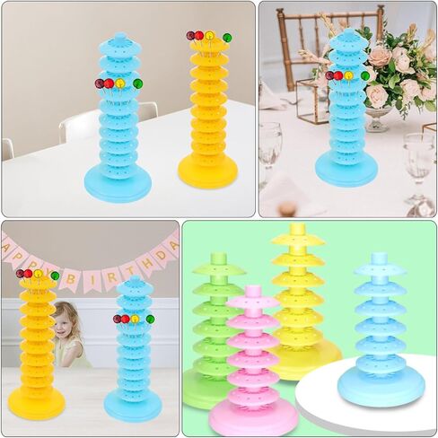 Adjustable 10-layer Blue Pp Lollipop Display Base Stand, Multi-hole Candy Holder for Party Decorations, Reusable Lollipop Tree Rack, 2 Pieces in Saudi Arabia