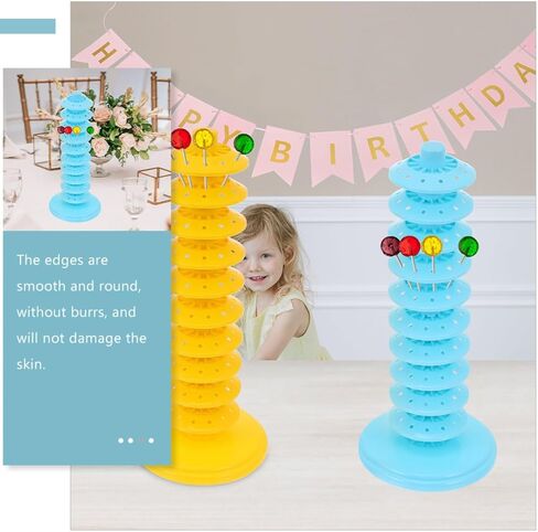 Adjustable 10-layer Blue Pp Lollipop Display Base Stand, Multi-hole Candy Holder for Party Decorations, Reusable Lollipop Tree Rack, 2 Pieces in Saudi Arabia