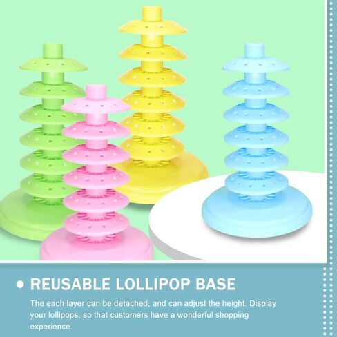 Adjustable 10-layer Blue Pp Lollipop Display Base Stand, Multi-hole Candy Holder for Party Decorations, Reusable Lollipop Tree Rack, 2 Pieces in Saudi Arabia