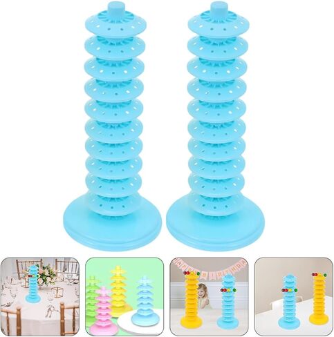 Adjustable 10-layer Blue Pp Lollipop Display Base Stand, Multi-hole Candy Holder for Party Decorations, Reusable Lollipop Tree Rack, 2 Pieces in Saudi Arabia
