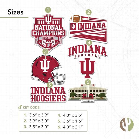 Desert Cactus Indiana University Champs Sticker Hoosiers Bloomington Vinyl Decals Laptop Water Bottle Car Scrapbook Sheet T2 (Type 2 2025 Football Championship) in Saudi Arabia