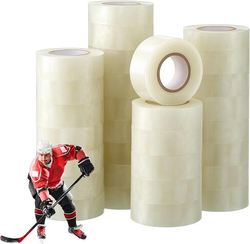 Meooeck 30 Roll Clear Hockey Tape Multipurpose Hockey Clear Tape Roll for Socks Strong Adhesive Stick Shin Pad Sports Gifts for Gear Accessories Equipment, Easy to Apply Stretch in Saudi Arabia