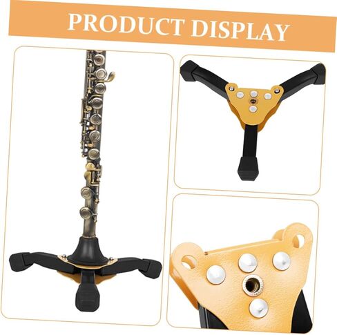 حامل أدوات الرياح المحمول من SUPVOX لفلوت كلارينيت بيكولو، حامل ثلاثي القوائم سميك أصفر قابل للطي مع قاعدة قابلة للفصل، ملحق موسيقي لتخزين الأدوات وعرضها in Kuwait