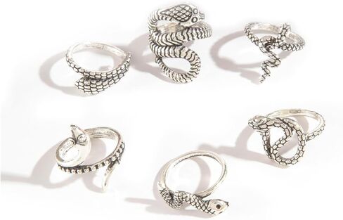 CJIAYUJEW Vintage Punk Rings Set for Men Women Silver Skull Spider Bat Rings Set Y2k Stackable Statement Finger Rings Halloween Gothic Knuckle Rings Outfit Jewelry Goth Costume Accessories in Saudi Arabia