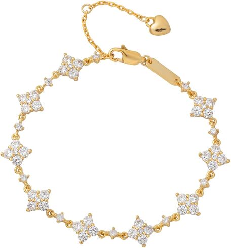 Dainty Gold Silver Bracelet for Women Trendy Non Tarnish 14K Gold Plated Cubic Zirconia Bracelet Simple Butterfly Flower Cubic Zirconia Bracelets Jewelry Gift for Women in Saudi Arabia