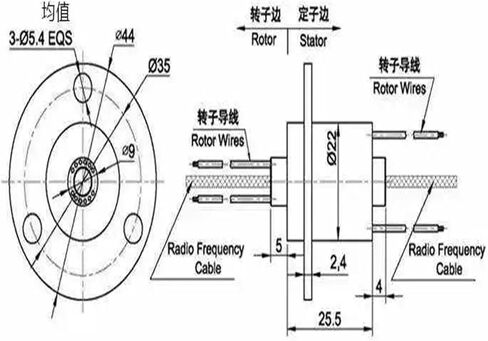 1 Channel HD coaxial Cable with 12 Circuits 2A Capsule Slip Ring OD 22mm in Saudi Arabia