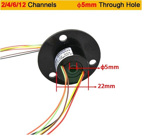 2/4/6/12 Channel 2A Hollow Shaft Slip Ring Rotary Connector with Through Hole 5mm(4 Channels) in Saudi Arabia