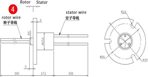Wind Power Generation Slip Ring 2 Circuit 10A Conductive Slip Ring 360 Degree Rotation Diameter 12.6 mm in Saudi Arabia