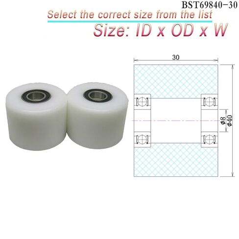 1pcs 8x30x50 Plastic Double Bearing POM Coated Roller BST69830-50 30mm Diameter Nylon Guide Wheel 8 * 30 * 50 Plastic Bearing ﻿(6x35x50mm) in Saudi Arabia