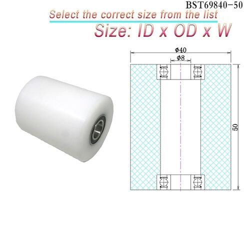 1pcs 8x30x50 Plastic Double Bearing POM Coated Roller BST69830-50 30mm Diameter Nylon Guide Wheel 8 * 30 * 50 Plastic Bearing ﻿(6x35x50mm) in Saudi Arabia