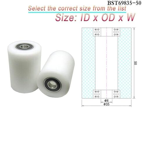 1pcs 8x30x50 Plastic Double Bearing POM Coated Roller BST69830-50 30mm Diameter Nylon Guide Wheel 8 * 30 * 50 Plastic Bearing ﻿(6x35x30mm) in Saudi Arabia